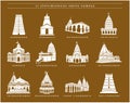 12 Lord Shiva Temples vector icon. 12 jyotirlingas temple. Shiv temples icon illustration