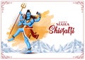 Lord Shiva thandav dance position, Indian God with happy Maha Shivratri or Mahashivratri. vector illustration design