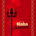 Lord shiva trishul on red background