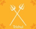 Lord Shiva Weapon Trident or Trishula Vector Illustration Royalty Free Stock Photo