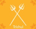 Lord Shiva Weapon Trident or Trishula Vector Illustration