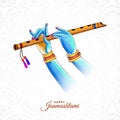 Lord shree krishana in happy janmashtami holiday card design