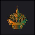 Lord Shri Ram Mandir vector colorful icon. Ram Mandir Ayodhya illustration Royalty Free Stock Photo