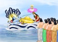 Lord Vishnu with his consort, Goddess Mahalakhsmi