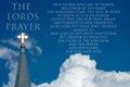 The Lords Prayer With Shining Gold Cross of Christ