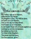 The Lord\'s Prayer on a Blue Watercolor Background