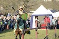 06.04.2015 Lorelay Germany - Medieval Knight games knights fighting tournament riding on horse Royalty Free Stock Photo