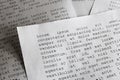 Lorem ipsum dolor sit amet concept. selective focus photo of paper sheets with publishing and graphic design placeholder text on