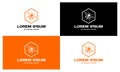 Lorem Ipsum honeycomb and bee logo set. Honey logo Royalty Free Stock Photo