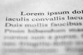 Lorem Ipsum on printed on paper, sample document beginning of paragraph of text, selective focus Royalty Free Stock Photo