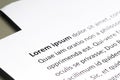 Lorem ipsum Sample text Royalty Free Stock Photo