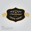 Lorem ipsum text with champagne bottle label Royalty Free Stock Photo