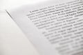 Lorem Ipsum text on printed on paper, sample of document, side view, selective focus Royalty Free Stock Photo