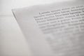Lorem Ipsum text on printed on paper selective focus, document preparation