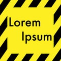 lorem ipsum yellow sign with caution frame Royalty Free Stock Photo