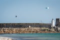 June 24, 2023, Balneario, Tarifa, Spain - Lorenzo Casati jumping and looping the Cabrinha Drifter kite. Did triple loop magaloop