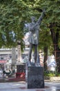 Lorenzo Ruiz statue stands at the middle of the square in Plaza San Lorenzo Ruiz, Manila