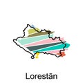 Lorestan Highlighted on Iran Map, illustration design template Royalty Free Stock Photo