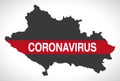 Lorestan IRAN province map with Coronavirus warning illustration Royalty Free Stock Photo