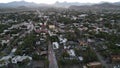 Loreto Baja California Sur BCS Mexico drone fly above old Colonia town