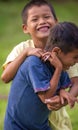 LORETO, PERU - JANUARY 02: Unidentified local kids having fun