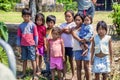 LORETO, PERU - JANUARY 02: Unidentified local kids posing for ca