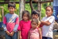 LORETO, PERU - JANUARY 02: Unidentified local kids posing for ca