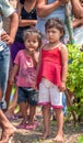 LORETO, PERU - JANUARY 02: Unidentified local kids posing for ca
