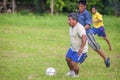 LORETO, PERU - JANUARY 02: Unidentified locals playing football