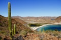 Saguaro, Mountains and the Loreto bays in the sea of baja california VI Royalty Free Stock Photo