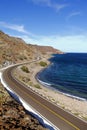 Road beside the Loreto bays in the sea of baja california, mexico XV Royalty Free Stock Photo