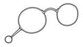 Lorgnette frame glasses fashion accessory illustration. Sunglass 3-4 view for Men, women, silhouette style, flat rim