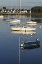 Boats at anchorage. Artistic concept.