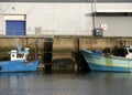 Lorient, Morbihan , France - November 19 2023 : two fishing ships on the dock in lorient harbor