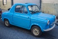 Loriol sur Drome, France - 17 September, 2022: Blue Vespa 400 - a microcar produced by the French company in the years 1957-1961. Royalty Free Stock Photo