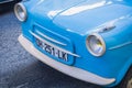 Loriol sur Drome, France - 17 September, 2022: Blue Vespa 400 - a microcar produced by the French company in the years 1957-1961. Royalty Free Stock Photo