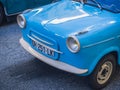 Loriol sur Drome, France - 17 September, 2022: Blue Vespa 400 - a microcar produced by the French company in the years 1957-1961. Royalty Free Stock Photo