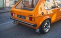 Loriol sur Drome, France - 17 September, 2022: Vintage Orange Golf D II (19E) parked on the street.