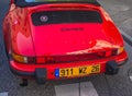 Loriol sur Drome, France - 17 September, 2022: Vintage red Porsche Carrera on the street.