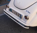 Loriol sur Drome, France - 17 September, 2022: Vintage white Citroen 2CV- \