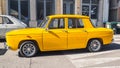 Loriol sur Drome, France - 17 September, 2022: Vintage yellow Renault 8 S (1968-1971) on the street.