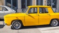 Loriol sur Drome, France - 17 September, 2022: Vintage yellow Renault 8 S (1968-1971) on the street.