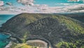 Lorne coastline, Australia. Aerial view from drone at dusk