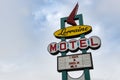 The Lorraine Motel Sign at the National Civil Rights Museum with the famous Martin Luther King Jr. phrase I have a dream