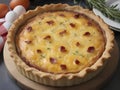 Lorraine Tart. A Delicious Blend of Eggs, Bacon, and Cheese in a Buttery Crust Royalty Free Stock Photo