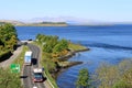 Lorries on A85 at Connel near Oban, Scotland