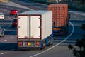 Lorries in motion on the motorway Royalty Free Stock Photo