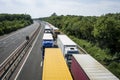 Lorries Parked on the M20 in Operation Stack Royalty Free Stock Photo