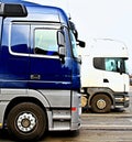 Lorries parked up outside a company