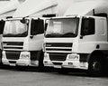 Lorries parked up outside a company